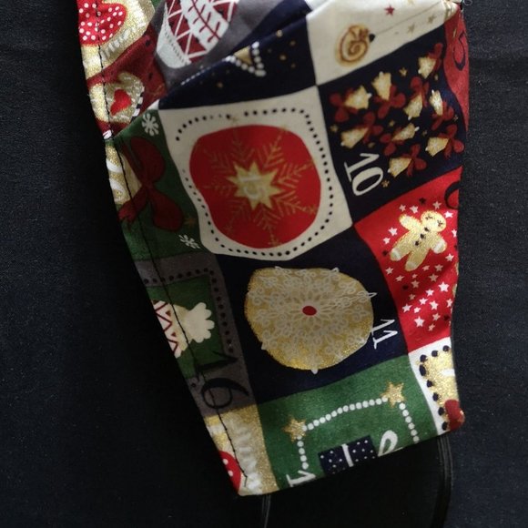 Adult Advent Calendar Christmas Handmade Face Mask Masque 100% Cotton Holidays - Picture 3 of 3